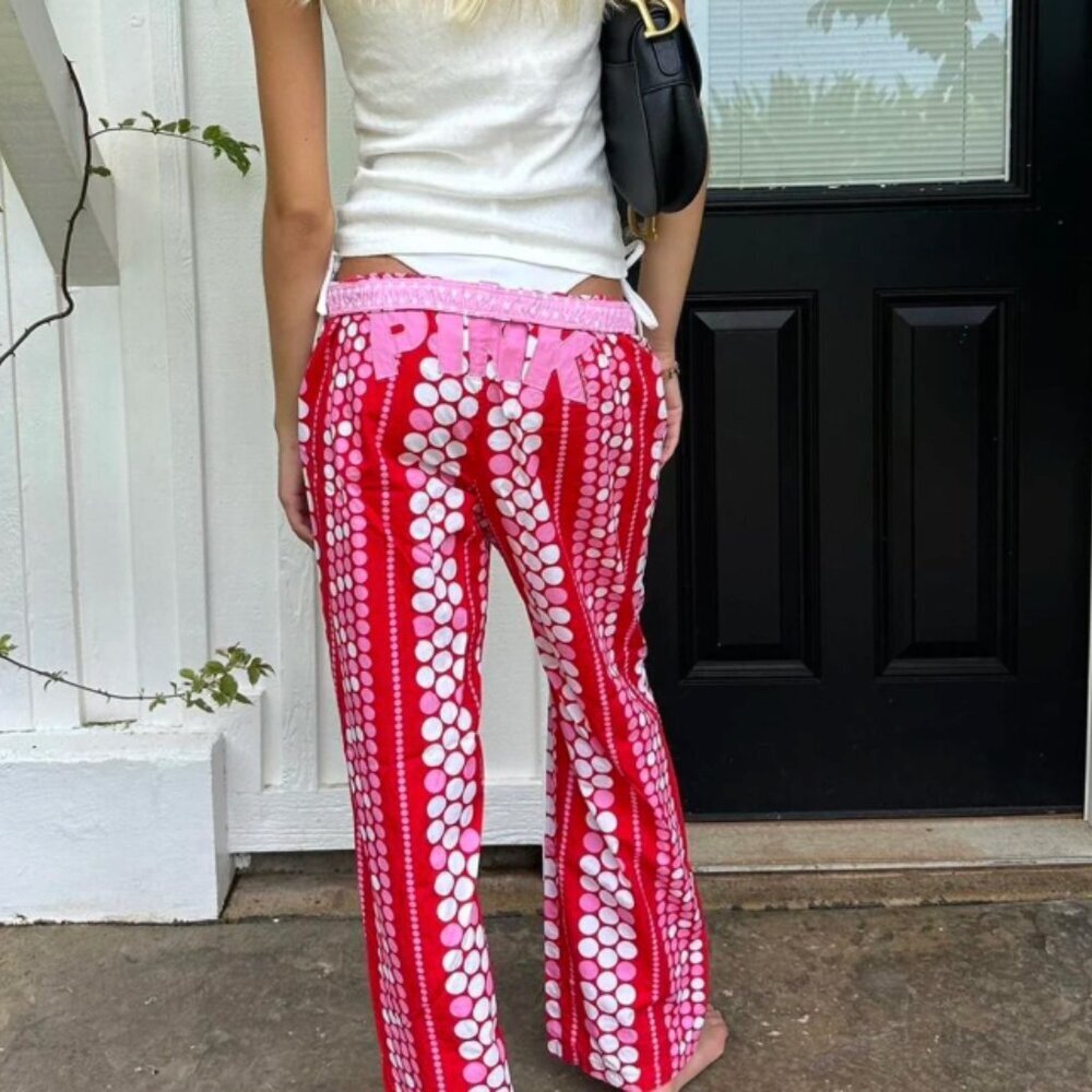 Vintage 2000’s Victoria’s Secret PINK Polka Dots Pajama Pants PJs Size Large i - Picture 12 of 12